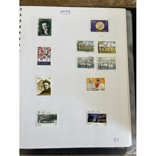 366 - Four stock books of stamps to include two books of Eire stamps, all hinged, one book of German stamp... 