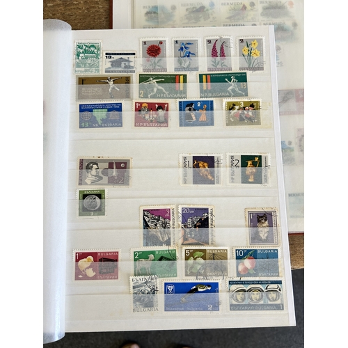 367 - Four stock books of stamps including mint stamps to include France, British Colony, Bermuda/Barbados... 