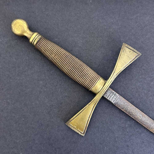 A vintage ceremonial sword with brass handle, 32 3/4