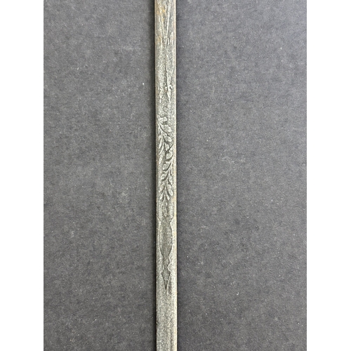 A vintage ceremonial sword with brass handle, 32 3/4