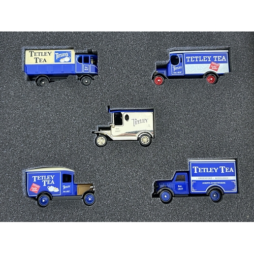 472 - A boxed set of five Lledo Tetley die cast vehicles, Limited Edition No. 1722/2,000