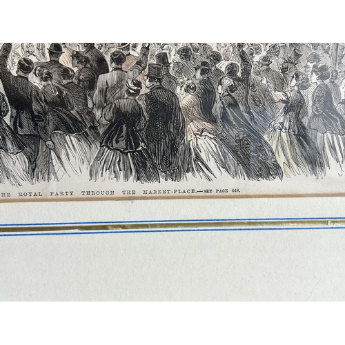 483 - An Edwardian framed and glazed print of a Royal visit to Norwich, caption under reads 'The Musical F... 