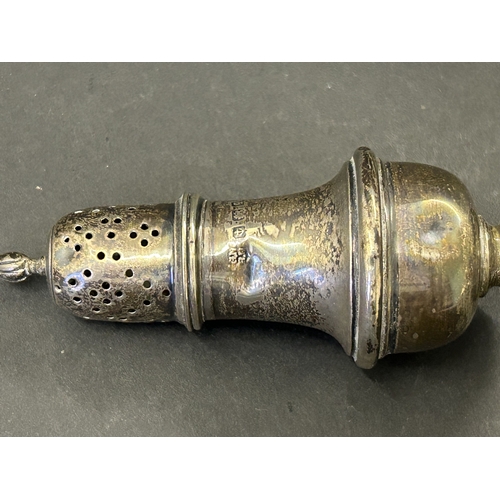 148 - A hallmarked silver pepperette, weight approx. 25g (a few dents)
