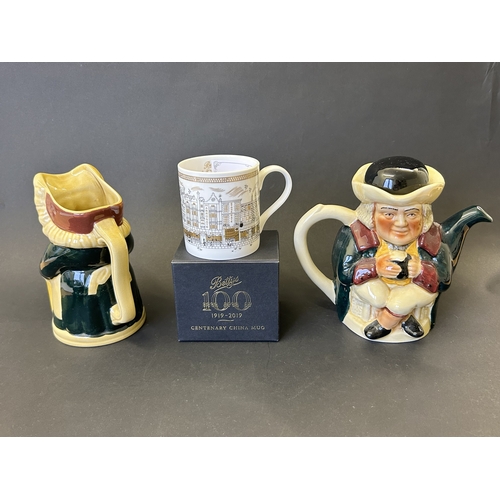 201 - Wood & Sons Toby jug, a Toby teapot and a boxed York Centenary mug