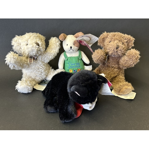 208 - Four Russ Berrie & Co small bean filled bears