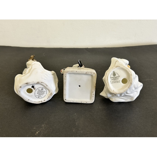 218 - A selection of mixed ceramics including two Doulton figures, Victorian pen stand, Fairing, animal fi... 