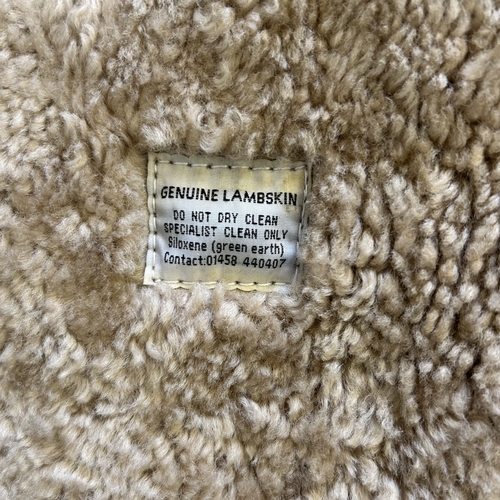 494 - A vintage 'Niche' fine leather and sheepskin style flying jacket, size 44 (age use)