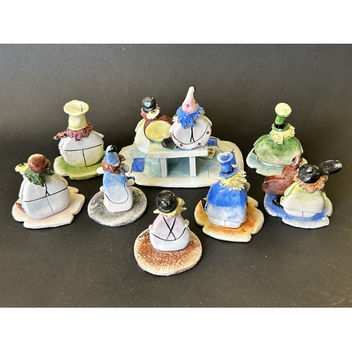 74 - A collection of eight vintage Italian Zampiva ceramic clown figures, the tallest approx. 4 1/2