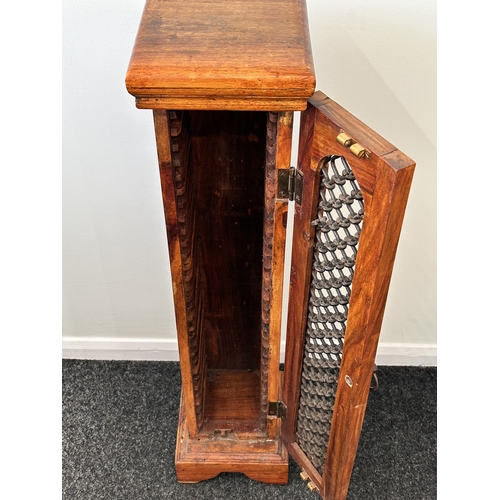 402 - A vintage rustic wooden CD rack, 34