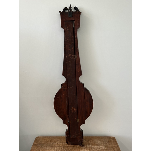 425 - An antique mahogany banjo barometer, 43