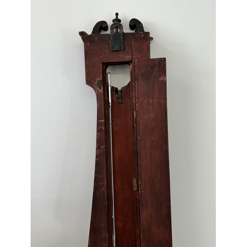 425 - An antique mahogany banjo barometer, 43