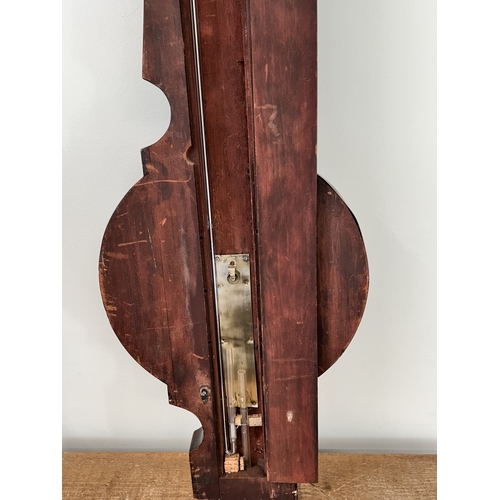 425 - An antique mahogany banjo barometer, 43