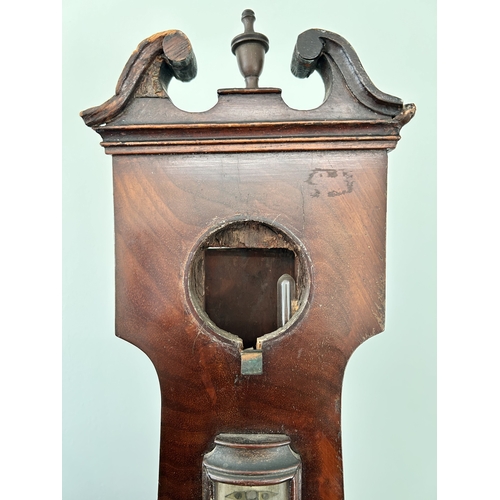 425 - An antique mahogany banjo barometer, 43