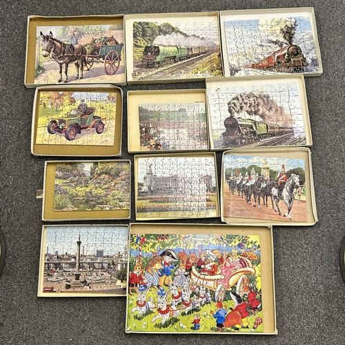 412 - A selection of ten vintage 'Victory' jigsaw puzzles (one piece missing and boxes with wear) together... 