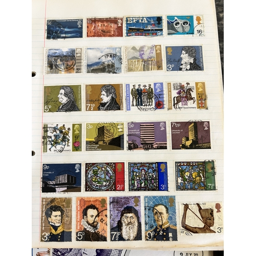 426 - A vintage stamp album with world contents together with two 1953 Coronations tins with stamps and a ... 