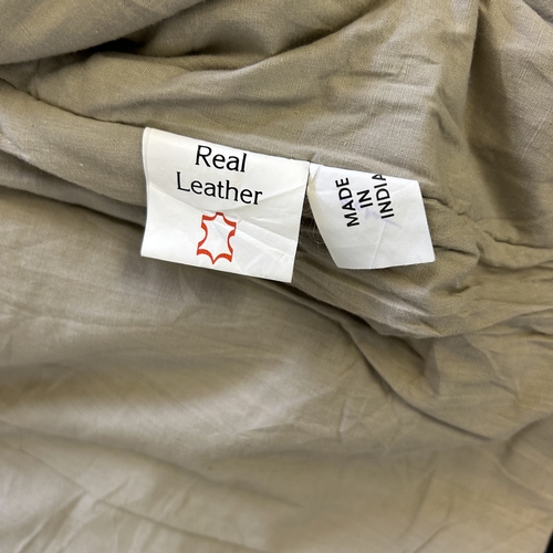 429 - A vintage 'Akaso' black leather flying/biker jacket, the back with 'America' and an eagle under, Ind... 