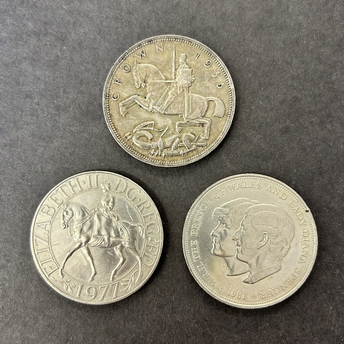 104 - A 1935 rocking horse crown plus two commemoratives