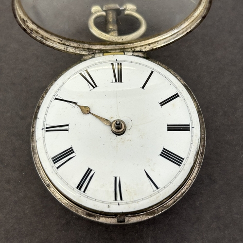 117 - A Georgian hallmarked silver pair case fusee pocket watch, the case marked for London 1812, the inne... 