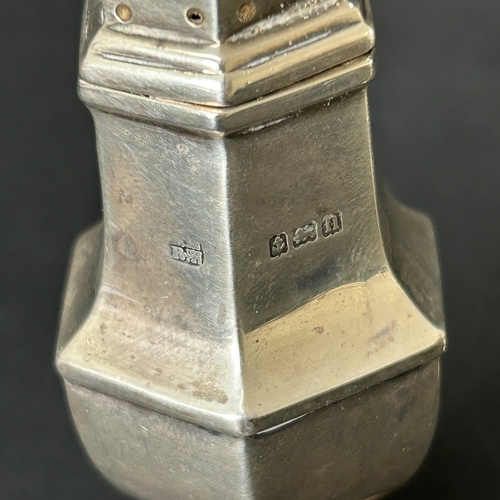 A hallmarked silver pepperette, approx. 4