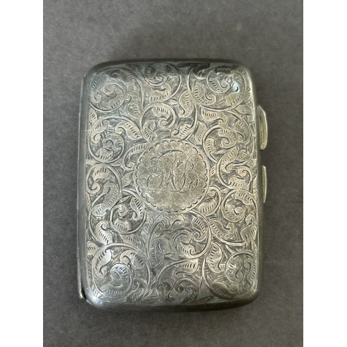 152 - A hallmarked silver small cigarette case with internal inscription for 1911, weight approx. 62g