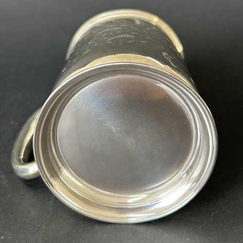 154 - A hallmarked silver christening mug, just under approx. 3 1/2