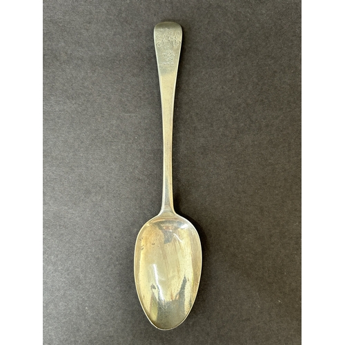 161 - A Georgian hallmarked silver table spoon, just over 8 1/4