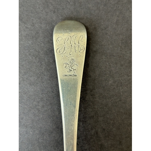 161 - A Georgian hallmarked silver table spoon, just over 8 1/4