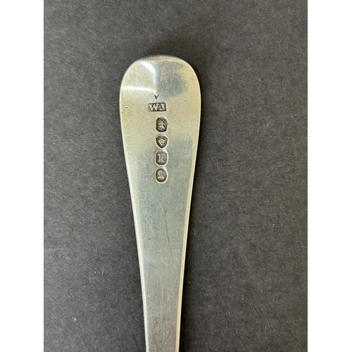 161 - A Georgian hallmarked silver table spoon, just over 8 1/4