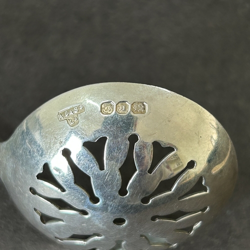 165 - A matching pair of hallmarked silver small ladle and sifting spoon, same maker, one marked for Birmi... 
