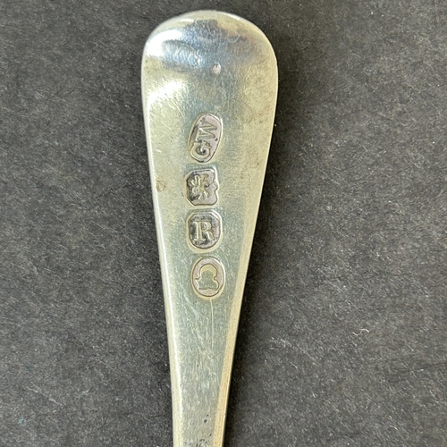 167 - Hallmarked 19th Century silver tongs together with a single silver spoon and a Georgian mustard spoo... 