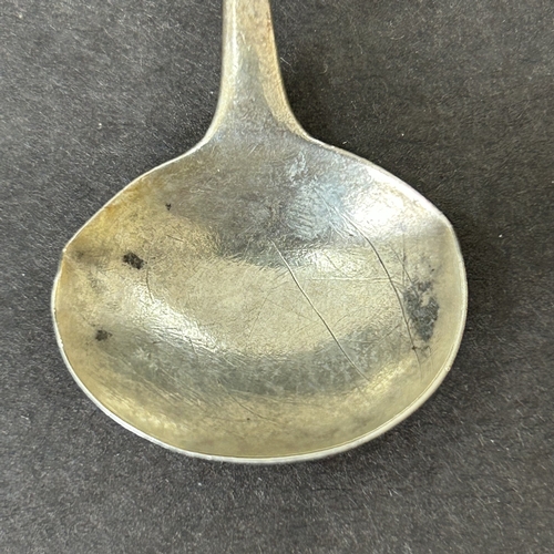 167 - Hallmarked 19th Century silver tongs together with a single silver spoon and a Georgian mustard spoo... 