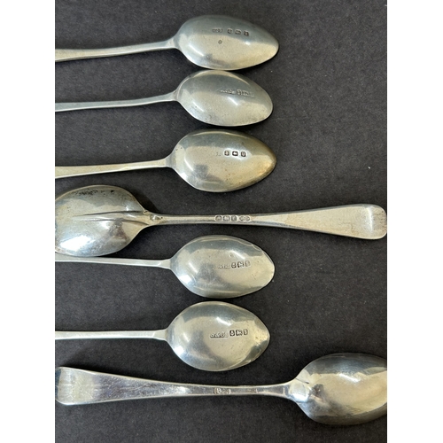 168 - Seven mixed hallmarked silver teaspoons, combined weight approx. 72g