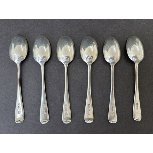 170 - A set of six hallmarked silver teaspoons, combined weight approx. 90g (some bowls with wear)