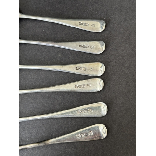 170 - A set of six hallmarked silver teaspoons, combined weight approx. 90g (some bowls with wear)