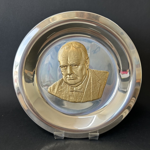 175 - A 1974 'The Churchill Centenary Trust Plate', a limited edition sterling silver marked 'Filled' gild... 