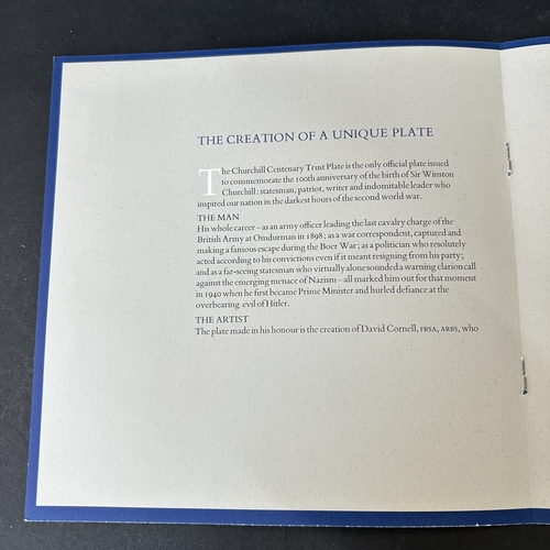 175 - A 1974 'The Churchill Centenary Trust Plate', a limited edition sterling silver marked 'Filled' gild... 