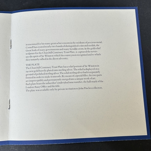 175 - A 1974 'The Churchill Centenary Trust Plate', a limited edition sterling silver marked 'Filled' gild... 