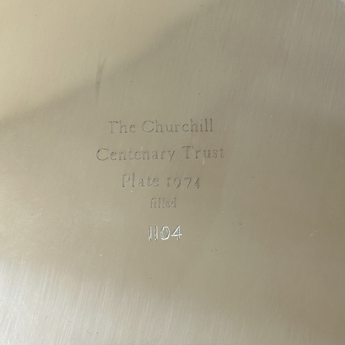 175 - A 1974 'The Churchill Centenary Trust Plate', a limited edition sterling silver marked 'Filled' gild... 