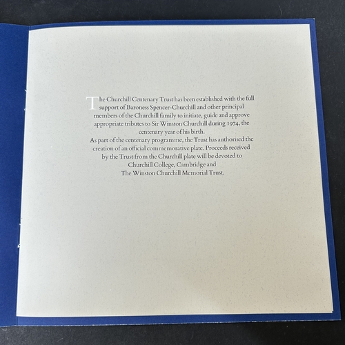 175 - A 1974 'The Churchill Centenary Trust Plate', a limited edition sterling silver marked 'Filled' gild... 