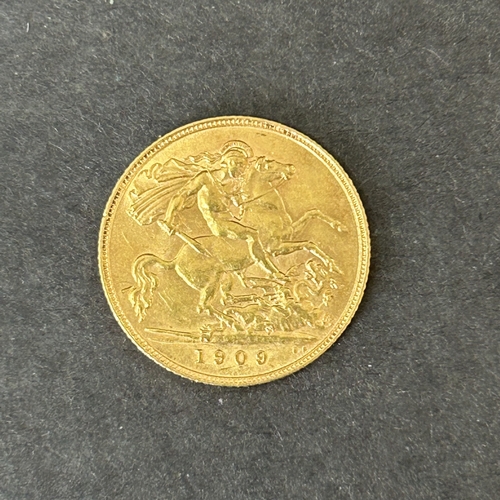 186 - An Edward VII 1909 half sovereign