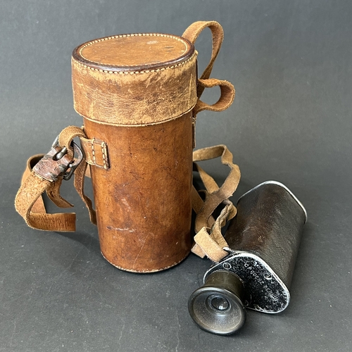259 - A cased vintage C P Goerz Berlin monocular (clear but grubby optics and case with wear)