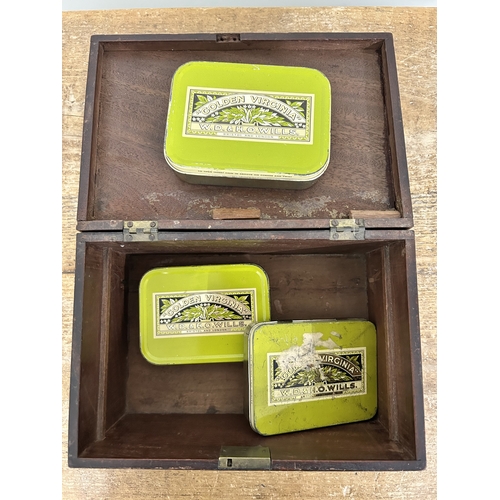 279 - An antique mahogany small box (no key) together with a selection of cut glass salts (a few with chip... 