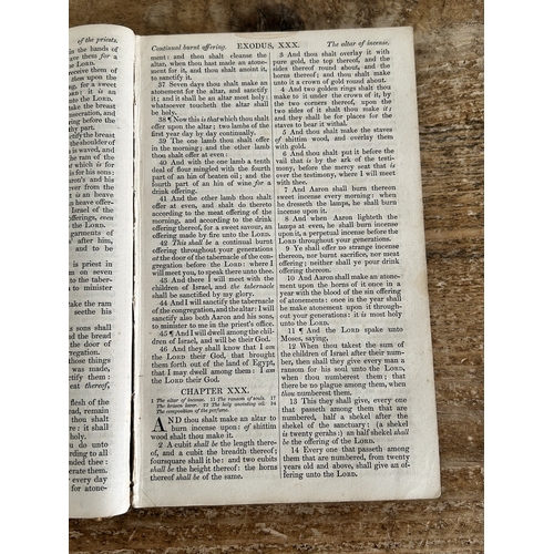 298 - A mid 19th Century British and Foreign Bible Society Holy Bible (cover and some inner pages as found... 