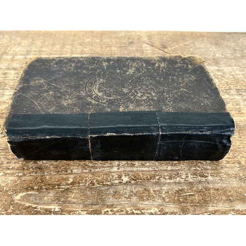 298 - A mid 19th Century British and Foreign Bible Society Holy Bible (cover and some inner pages as found... 