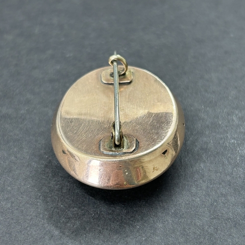 324 - An antique gold plated white stone and glass brooch, possibly converted from a different piece