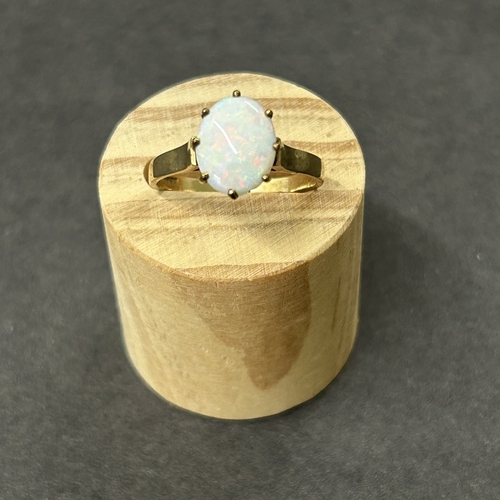 326 - A 9ct gold and opal set ring, approx. size O, weight approx. 2.2g (the shank has been cut) together ... 