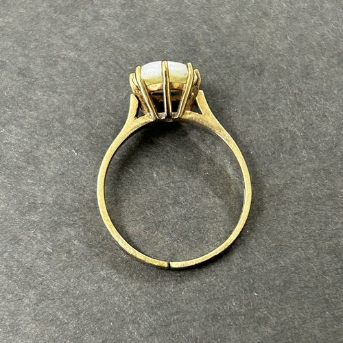326 - A 9ct gold and opal set ring, approx. size O, weight approx. 2.2g (the shank has been cut) together ... 