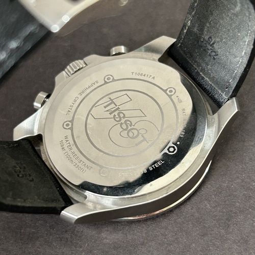 353 - A boxed Tissot Sports chronograph gentlemans wristwatch, Model No.T106417A, 42mm dia (running at the... 