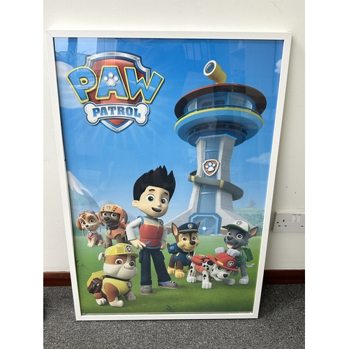 452 - A large framed Paw Patrol print, frame size 25
