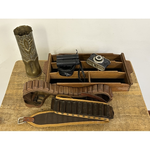 70 - A WW2 era dated 1944 Trench Art shell case, approx. 10 1/2